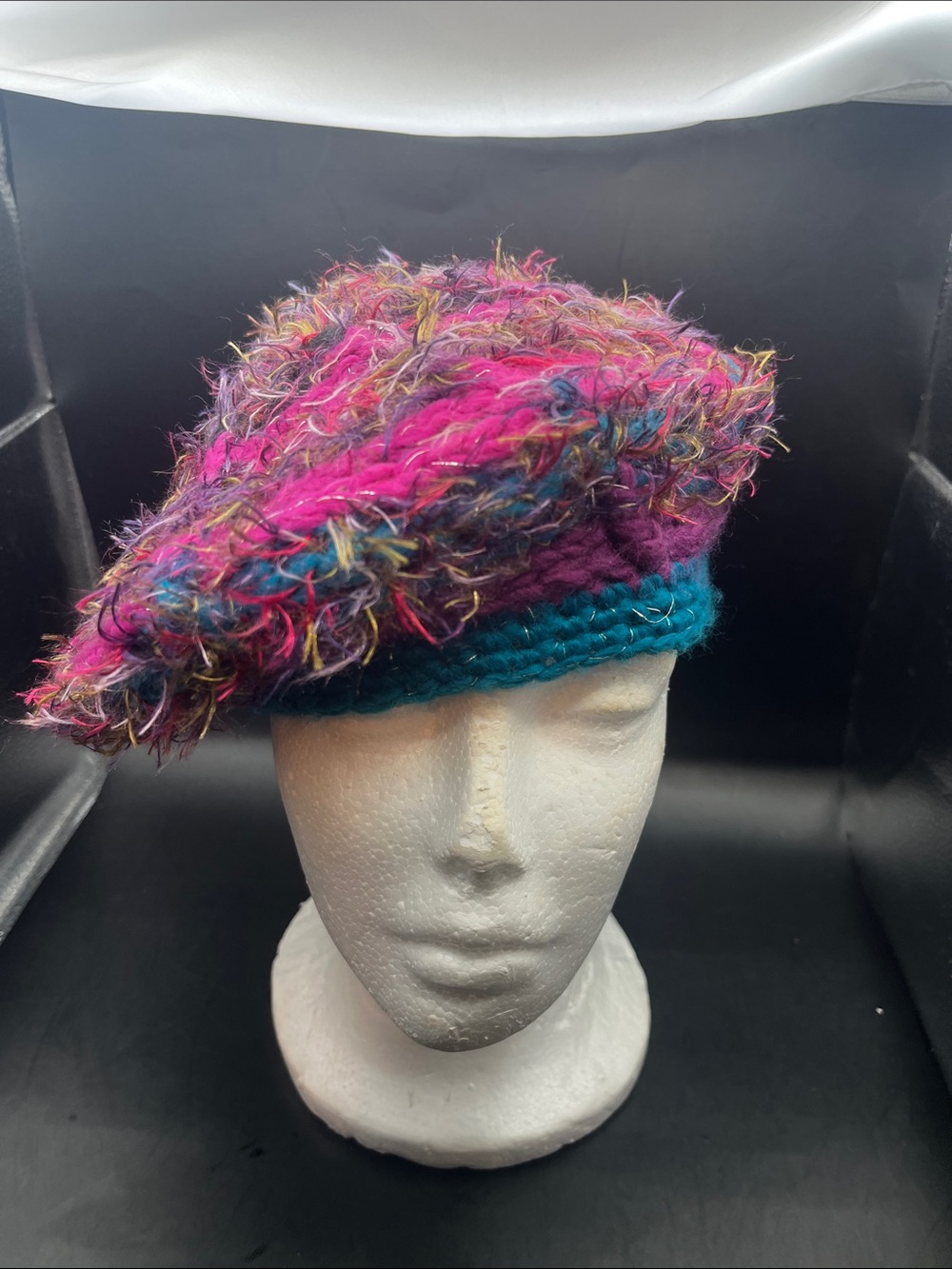 Jones New York Multicolor Fuzzy Knit Beret - Womens hat winter